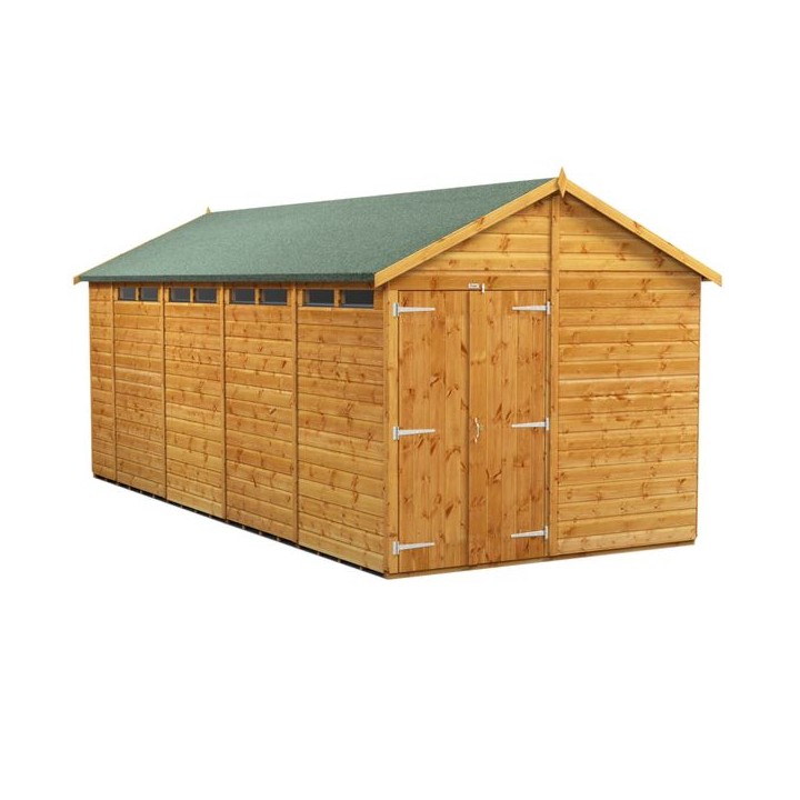 18 x 8 Power Apex Double Door Security Shed