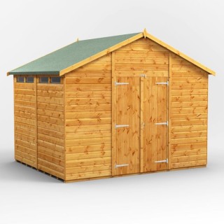 8 x 10 Power Apex Double Door Security Shed