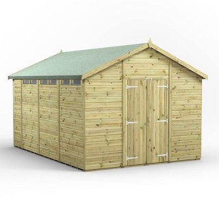 14x10 Premium Powersheds Security Apex Double Doors