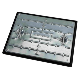 Clark-Drain Manhole Cover and Frame Galvanised Steel Sealed and locking 450mm x 600mm 5 Tonne