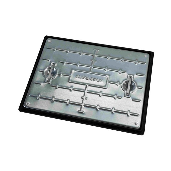 Clark-Drain Manhole Cover and Frame Galvanised Steel Sealed and locking 450mm x 600mm 5 Tonne