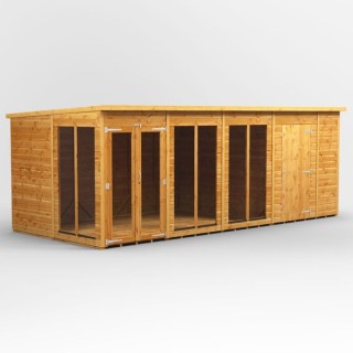 18 x 8 Power Pent Summerhouse With 6ft Side Store