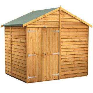 6 x 8 Power Overlap Apex Windowless Double Door Shed