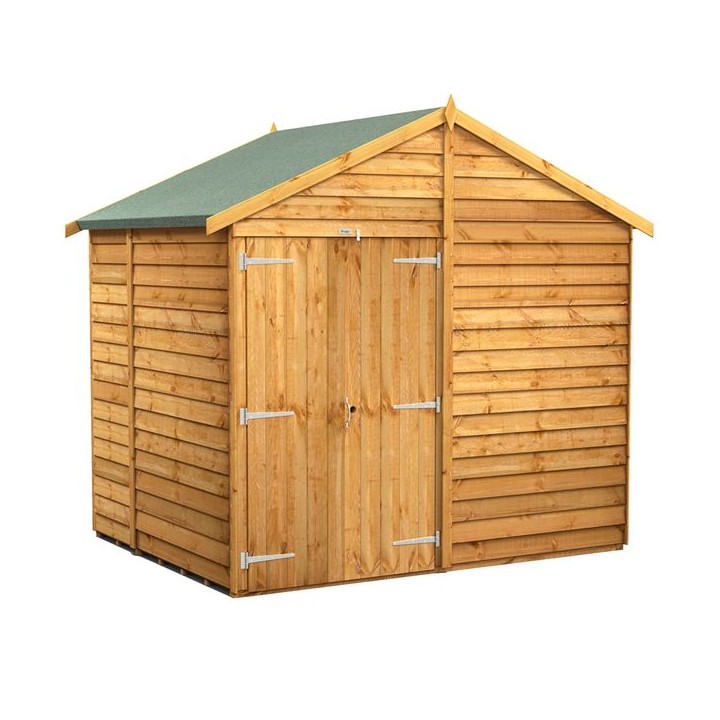 6 x 8 Power Overlap Apex Windowless Double Door Shed