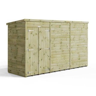 12x4 Premium Powersheds Pent No Windows Double Doors