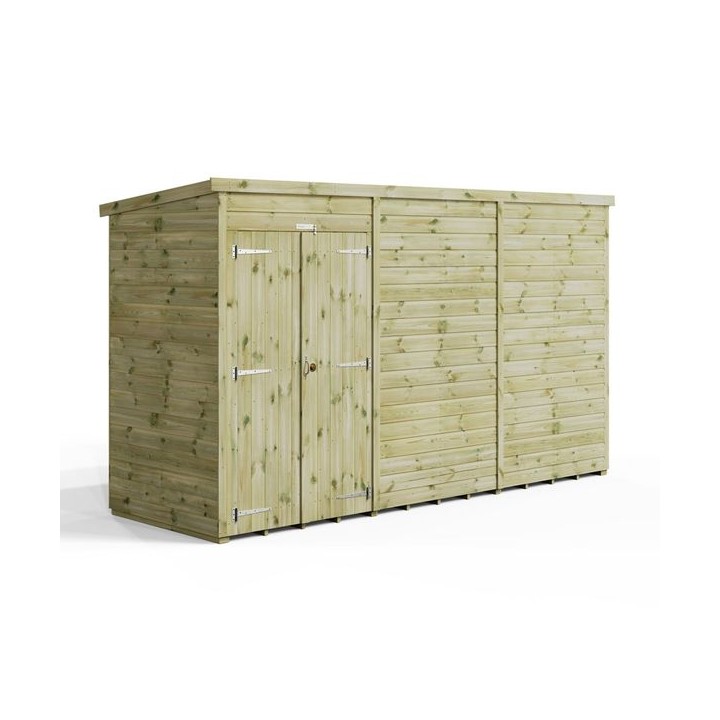 12x4 Premium Powersheds Pent No Windows Double Doors