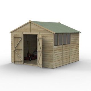 Beckwood 10x10 Apex Shed 4 Windows Double Door