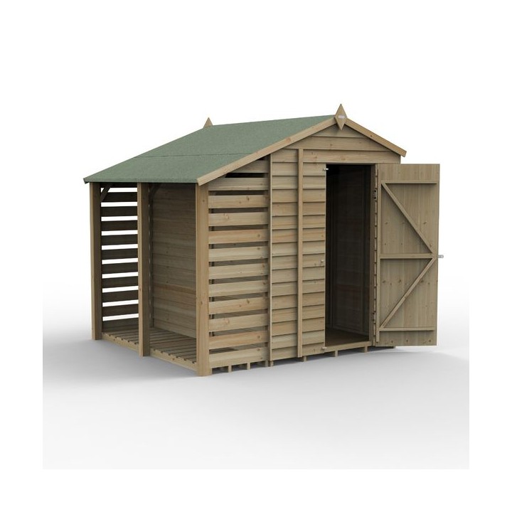 4LIFE Apex Shed 5 x 7 - Single Door - 2 Window - with LEAN-TO Installation