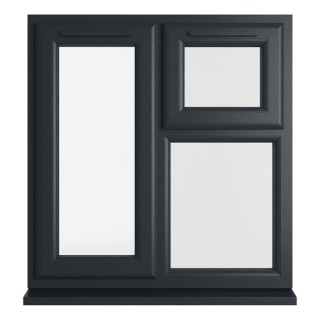 Crystal Triple Glazed uPVC Grey/White Window Left & Top Hung 905mm x 965mm Clear