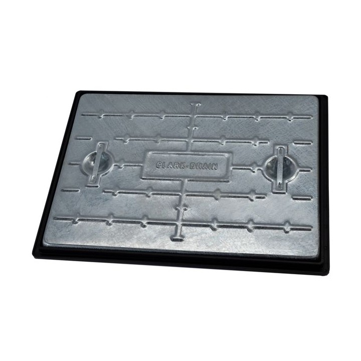 Clark-Drain Manhole Cover and Frame 600mm x 450mm x 25 Tonne Galvanised Steel PC6EG