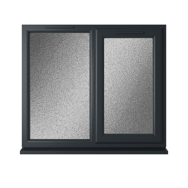 Crystal Triple Glazed uPVC Grey/White Window Right Hung 1190mm x 1115mm Obscure