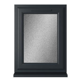 Crystal Triple Glazed uPVC Grey/White Window Left Hung 610mm x 820mm Obscure