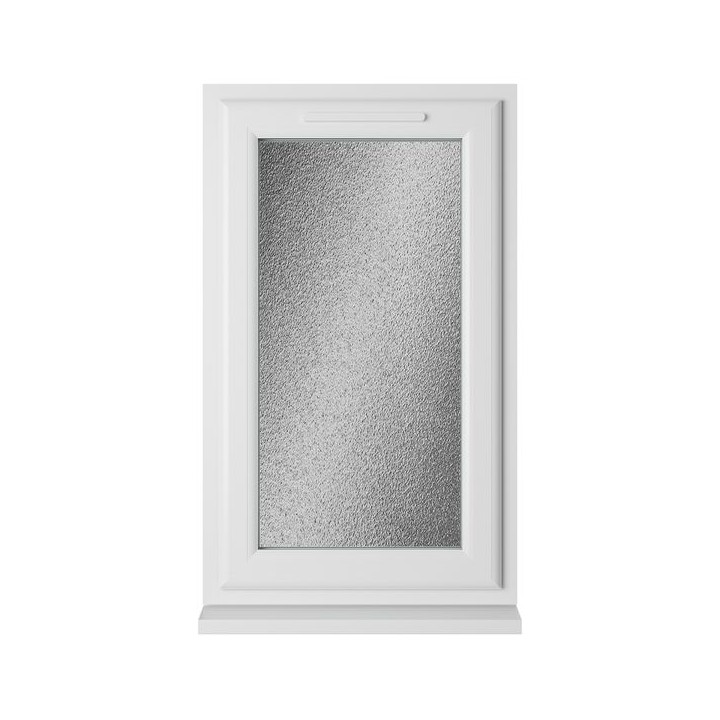 Crystal Triple Glazed uPVC Window White Right Hung 610mm x 1190mm Obscure