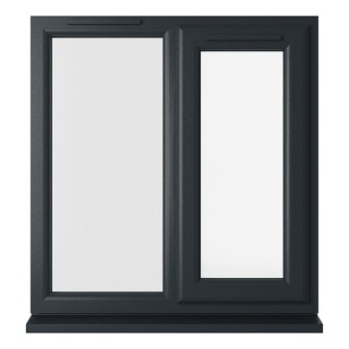 Crystal Triple Glazed uPVC Grey/White Window Right Hung 905mm x 965mm Clear