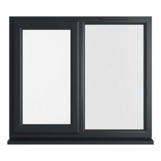 Crystal Triple Glazed uPVC Grey/White Window Left Hung 1190mm x 1040mm Clear