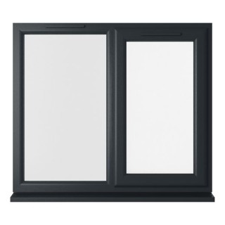 Crystal Triple Glazed uPVC Grey/White Window Right Hung 1190mm x 1190mm Clear