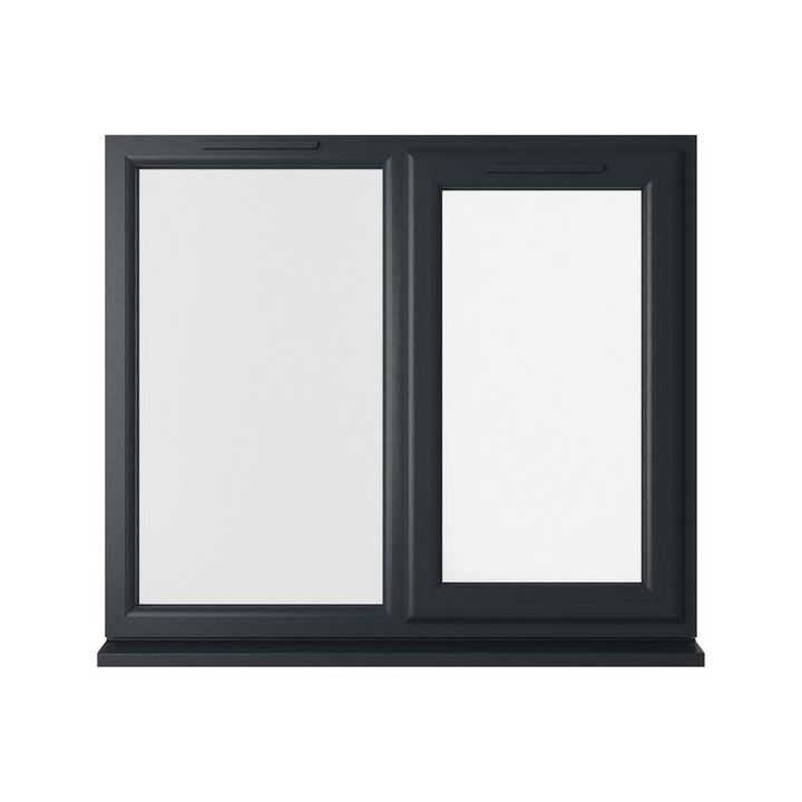 Crystal Triple Glazed uPVC Grey/White Window Right Hung 1190mm x 1190mm Clear