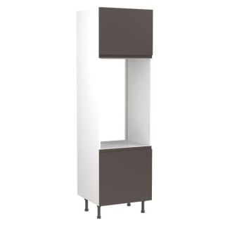 Flatpack Double Oven Tower J-pull Super Gloss Graphite 600mm - FKKJ0421