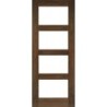 Deanta Coventry Prefinished Walnut Glazed Fire Door 30m 1981mm x 686mm x 45mm