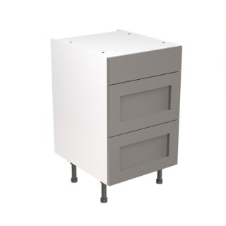 Flatpack Three Drawer Base Unit Shaker Ultra Matt Dust Grey 500mm - FKKH0841