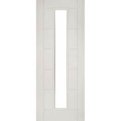 Deanta Seville White Primed Glazed 1 Lite Fire Door 30m 1981mm x 610mm x 45mm