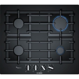 Bosch Serie 6 60cm Gas on Glass Hob with Cast Iron Supports Black - PPP6A6B90