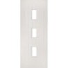 Deanta Ely White Primed Glazed 3 Lite Fire Door 30m 1981mm x 610mm x 45mm