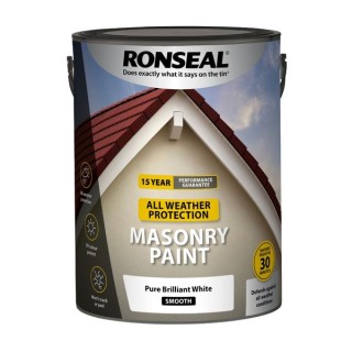 Ronseal All Weather Masonry Paint Pure Brilliant White 5L