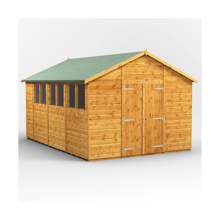 14 x 10 Power Apex Double Door Shed