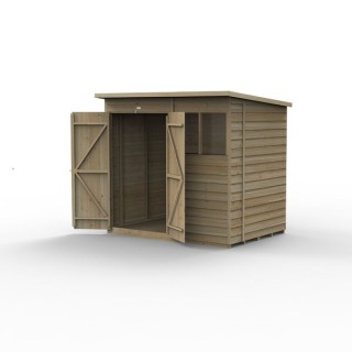 4LIFE Pent Shed 7 x 5 - 2 Windows - Double Door Installed
