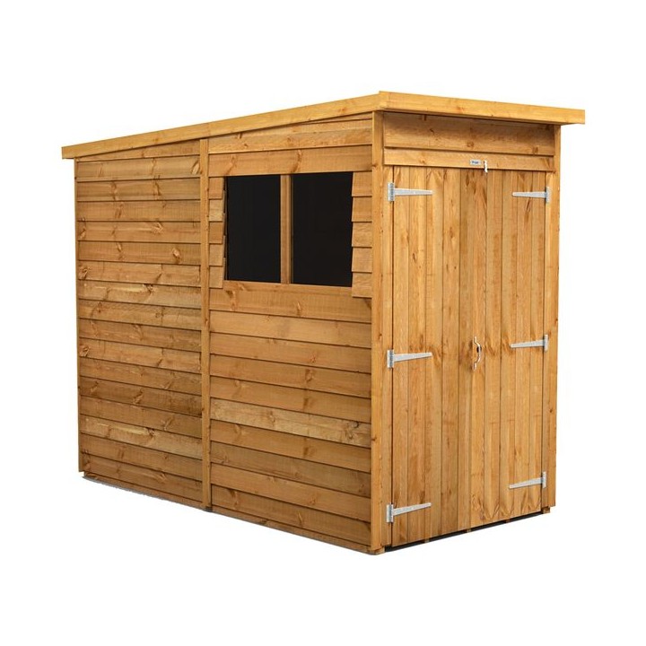 4 x 8 Power Overlap Pent Double Door Shed