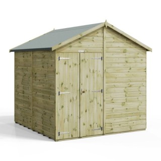 8x8 Premium Powersheds Apex No Windows Double Doors