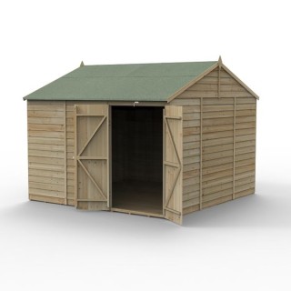 4LIFE Reverse Apex Shed 10 x 10 - Double Door - No Windows