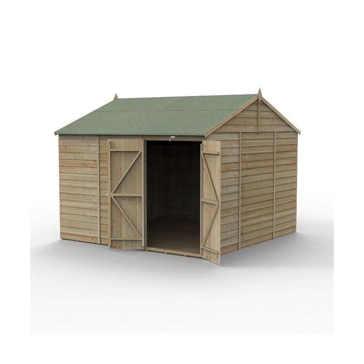 4LIFE Reverse Apex Shed 10 x 10 - Double Door - No Windows