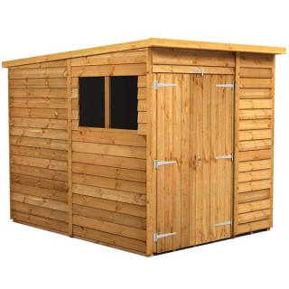 6 x 8 Power Overlap Pent Double Door Shed