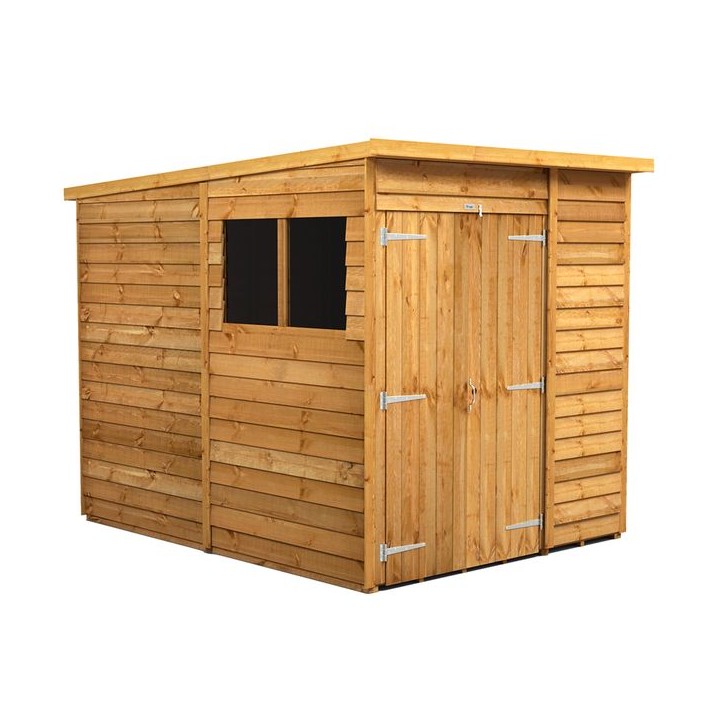 6 x 8 Power Overlap Pent Double Door Shed