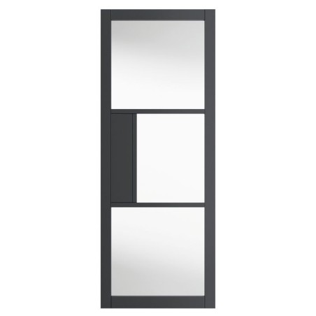 JB Kind Cosmo Grey Pre Finished Clear Glazed Door 1981 x 610 x 35mm