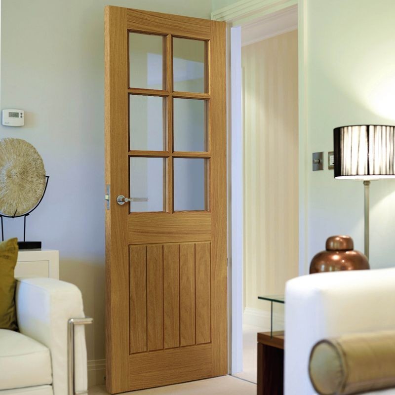 JB Kind Oak Internal Suffolk Glazed 6 Light Door 2040 x 626 x 40mm