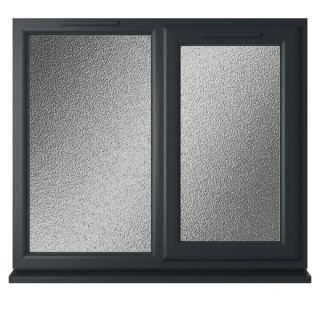 Crystal Triple Glazed uPVC Grey/White Window Right Hung 1190mm x 1040mm Obscure