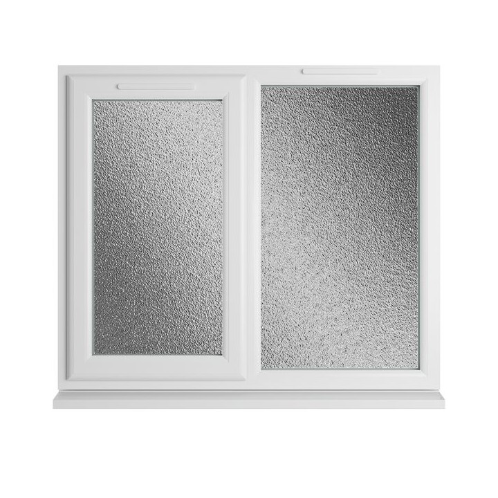 Crystal Triple Glazed uPVC Window White Left Hung 1190mm x 965mm Obscure