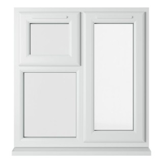 Crystal Double Glazed uPVC Window White Top & Right Hung 905mm x 965mm Clear