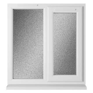 Crystal Double Glazed uPVC Window White Right Hung 905mm x 965mm Obscure