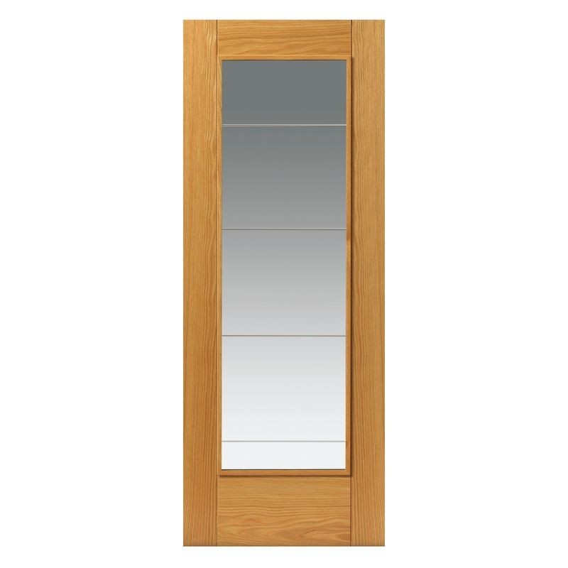 JB Kind Oak Medina Internal Prefinished Glazed Door 2040 x 626 x 40mm