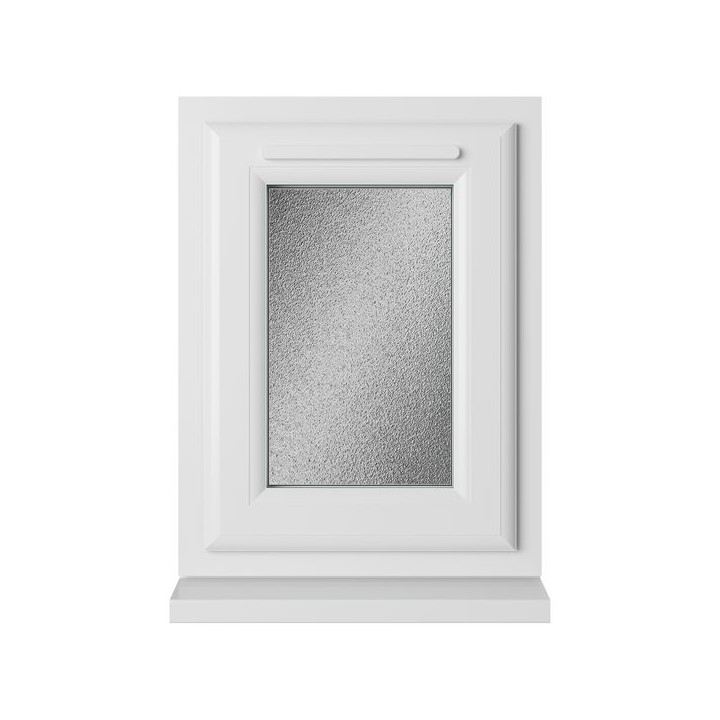 Crystal Double Glazed uPVC Window White Top Hung 440mm x 610mm Obscure
