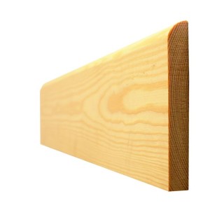 Skirting Board Timber Bullnosed Standard 16mm x 75mm - Finished Size 12mm x 69mm