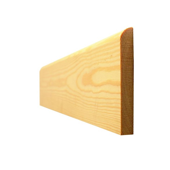 Skirting Board Timber Bullnosed Standard 16mm x 75mm - Finished Size 12mm x 69mm