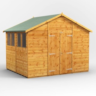 8 x 10 Power Apex Double Door Shed