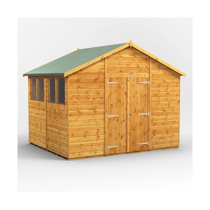 8 x 10 Power Apex Double Door Shed