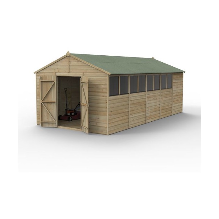 Beckwood 10x20 Apex Shed 8 Windows DoubleDoor Installed