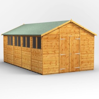 18 x 10 Power Apex Double Door Shed